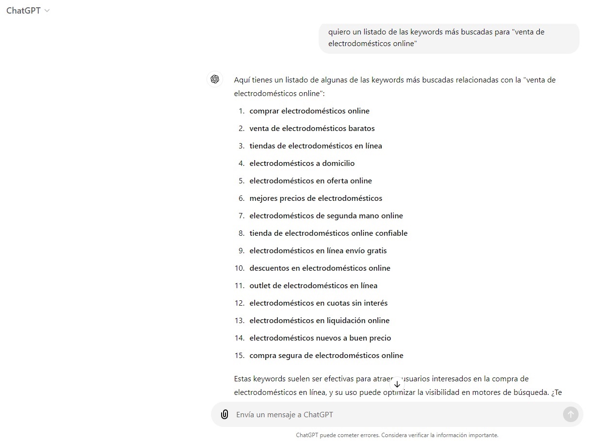 chatgpt keywords mas buscadas